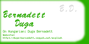 bernadett duga business card